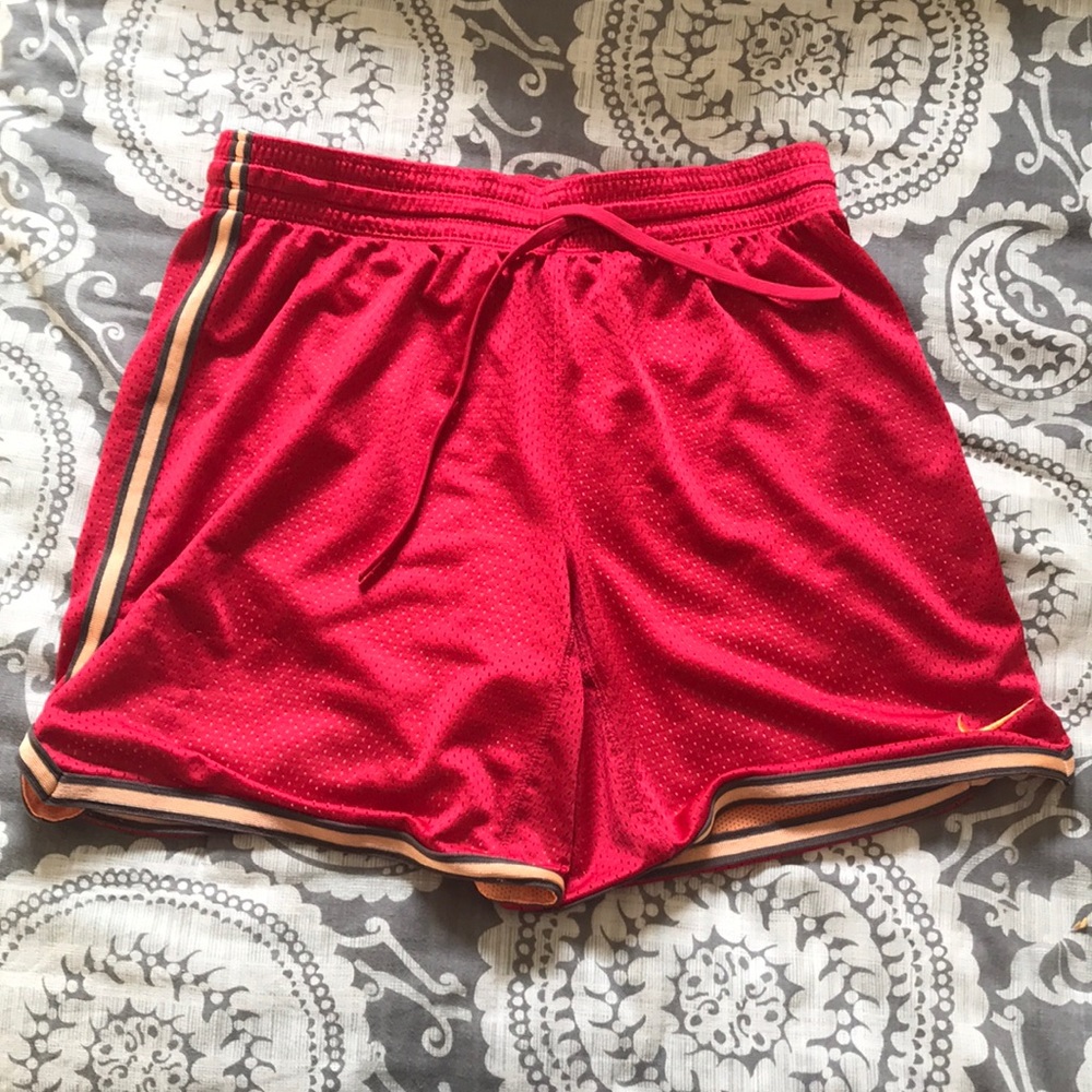 Red Nike Dri-Fit basketball shorts